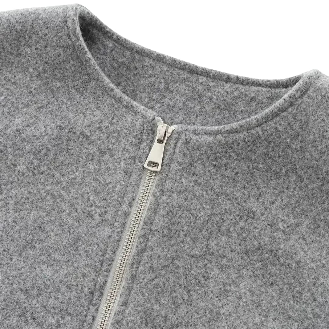 Damen Bomberjacke mit durchgehendem Reißverschluss und langen Ärmeln