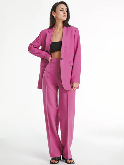 Damen Gerade Hosen Woven Stoff Hochtailliert