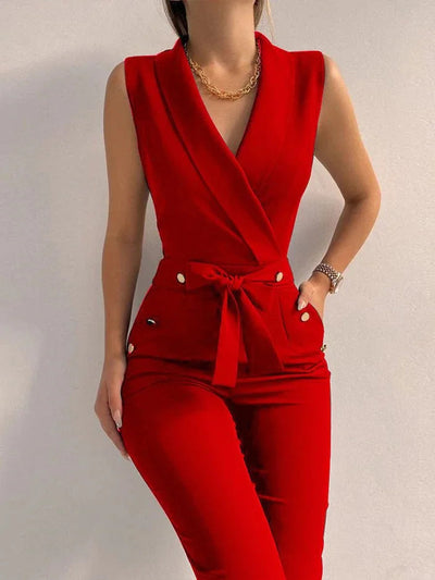 Damen Jumpsuit Mouwlos Elegant Hochwertig