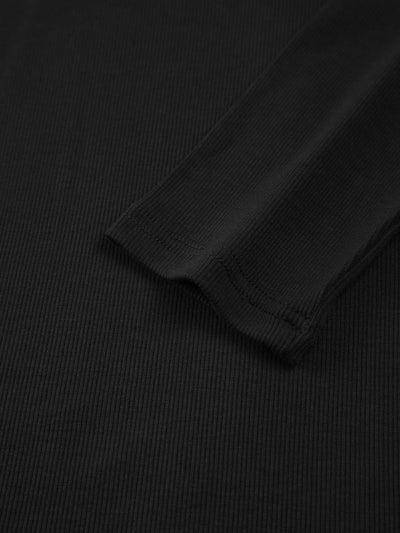 Damen Langarmtop Jersey mit Kontrast-Ausschnitt