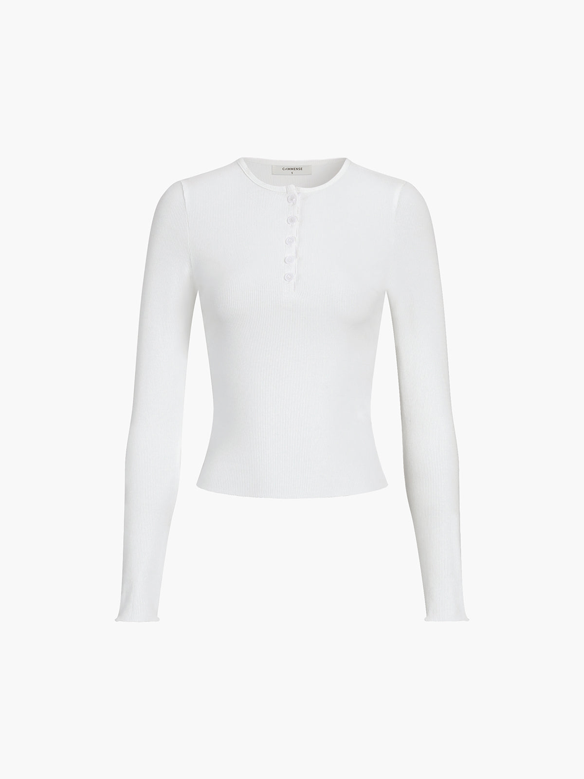 Damen Oberteil Rippstoff Langarm Slim Fit