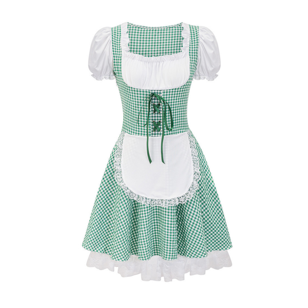 Damen Dirndl im Landhausstil | Trachtenkleid mit Bluse und Schnürung