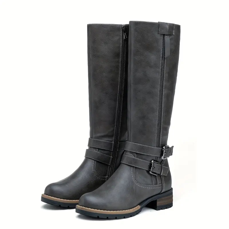 Damen Stiefel Leder Elegant Schwarz