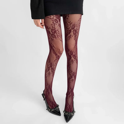 Damen Strumpfhose Ausgehöhlt Mit Blumenmuster Elegante Optik