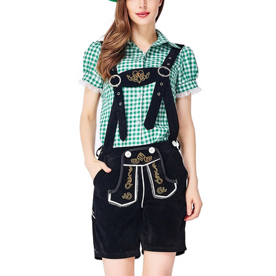 Damen Trachtenanzug Lederhosen Mit Bluse Elegant