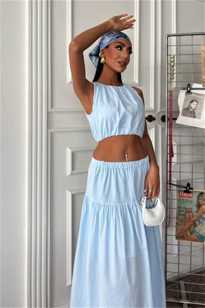 Damen Zweiteiliges Kleid Leicht Elegant Mit Gerafftem Oberteil