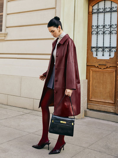 Lange Damenjacke mit Taschen und Knopf, Zeitloser Stil für jede Gelegenheit