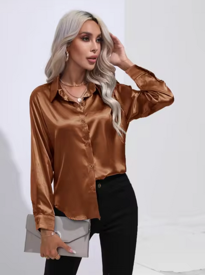 Doreen | Elegante Satin Charm Bluse