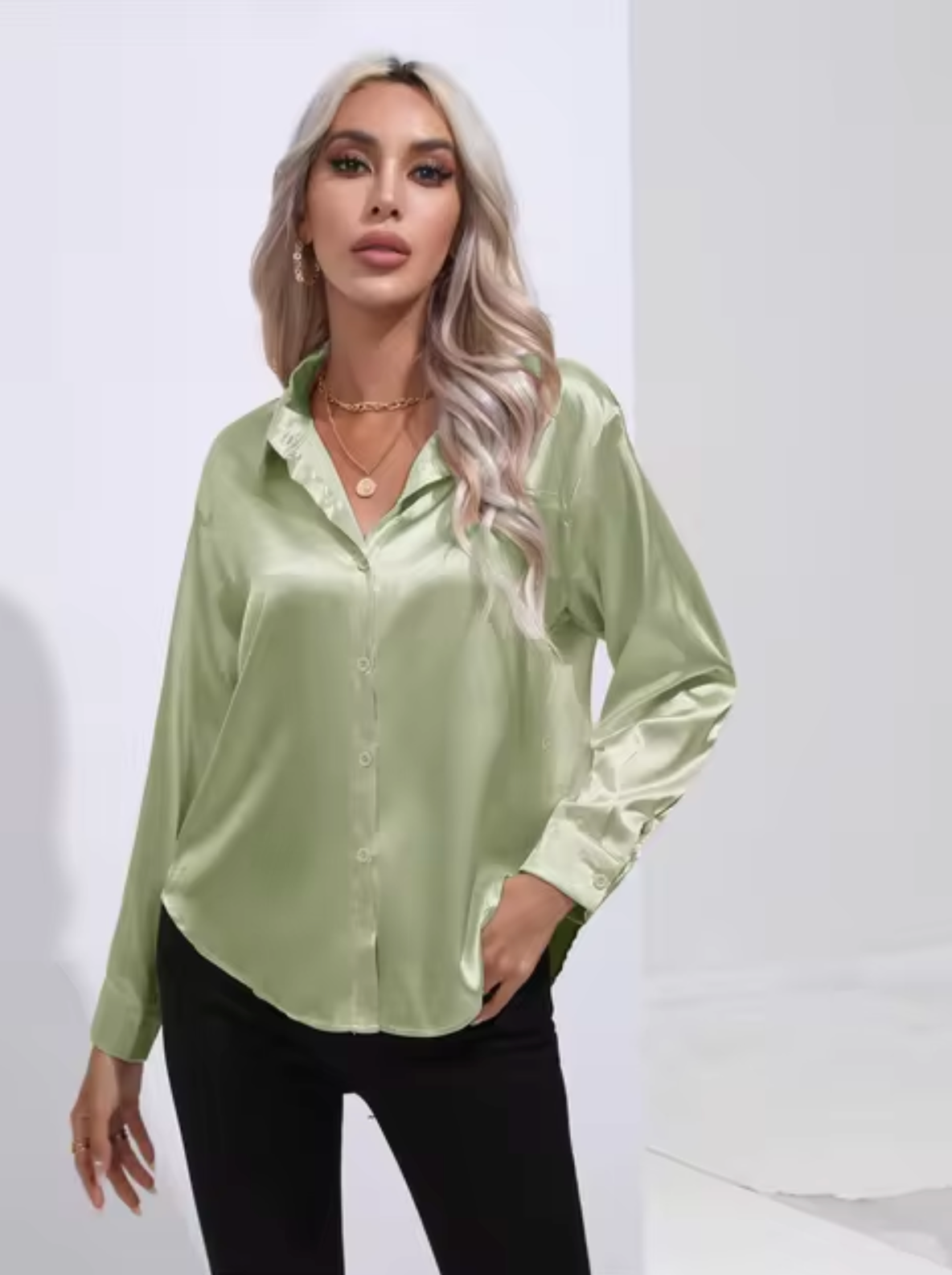 Doreen | Elegante Satin Charm Bluse