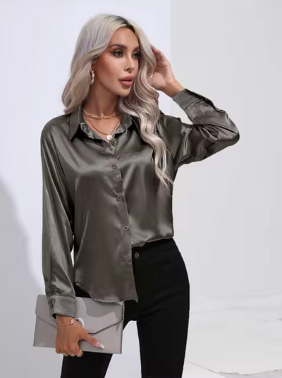 Doreen | Elegante Satin Charm Bluse