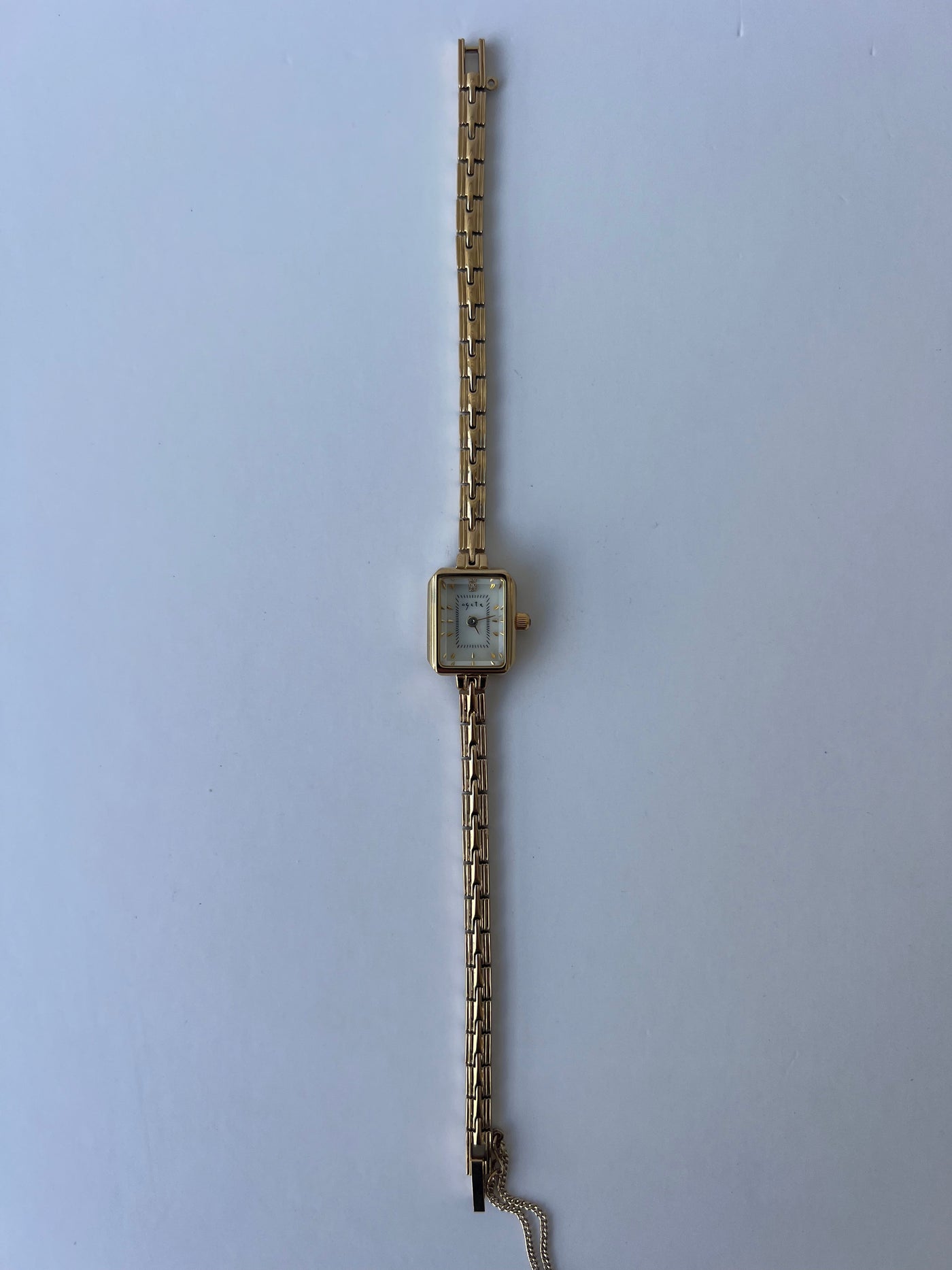 Vintage Rechteckige Gold Damen Armbanduhr