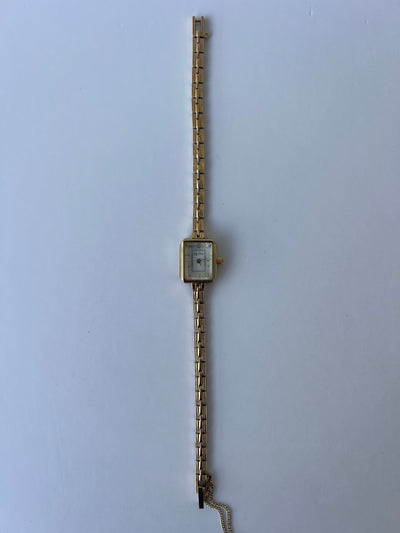 Vintage Rechteckige Gold Damen Armbanduhr