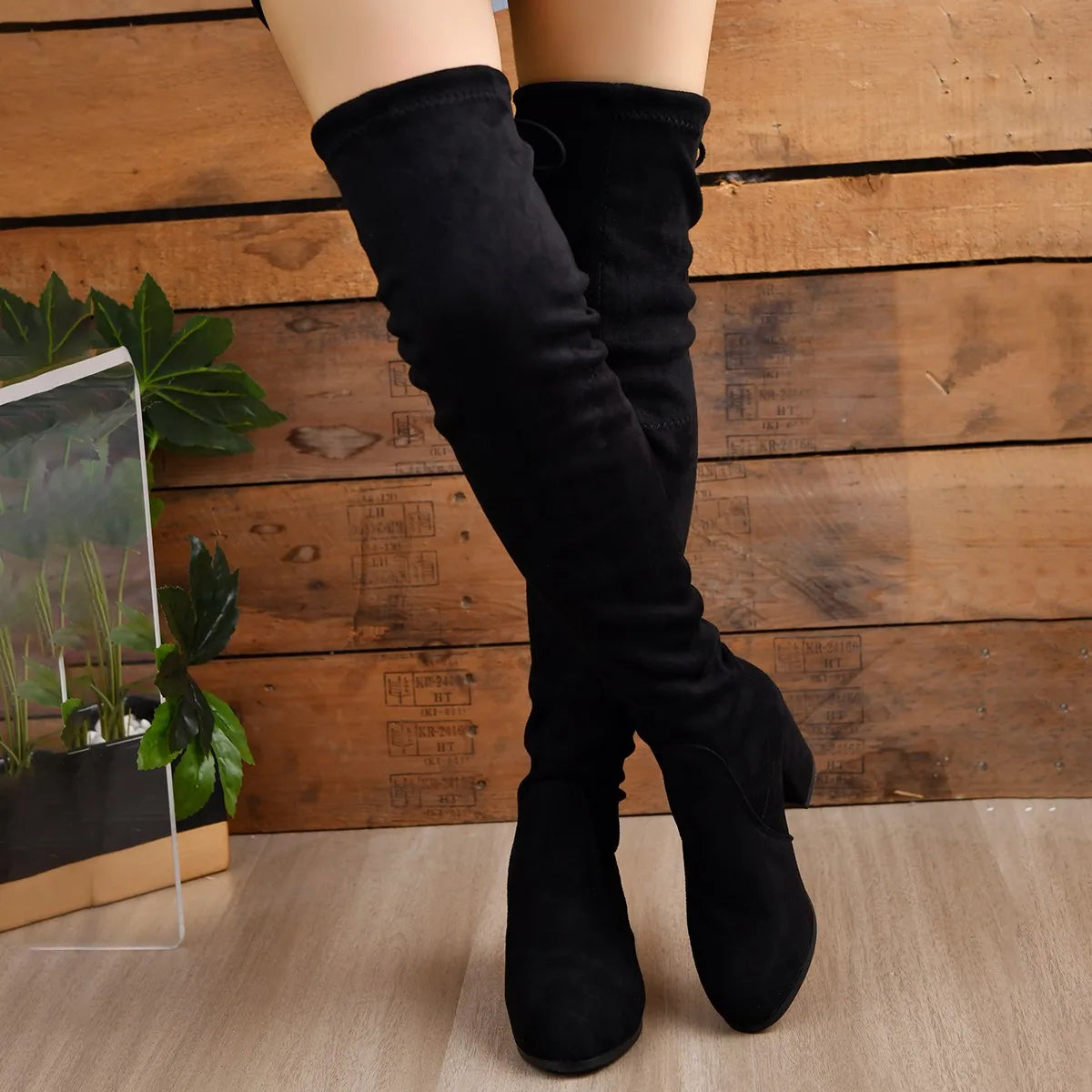 Christine | Elegante Overknee Stiefel mit Blockabsatz