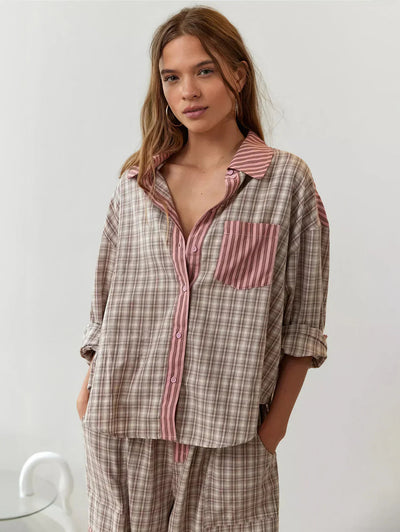 Eleganter Damen Pyjama Lang für Entspannte Nächte