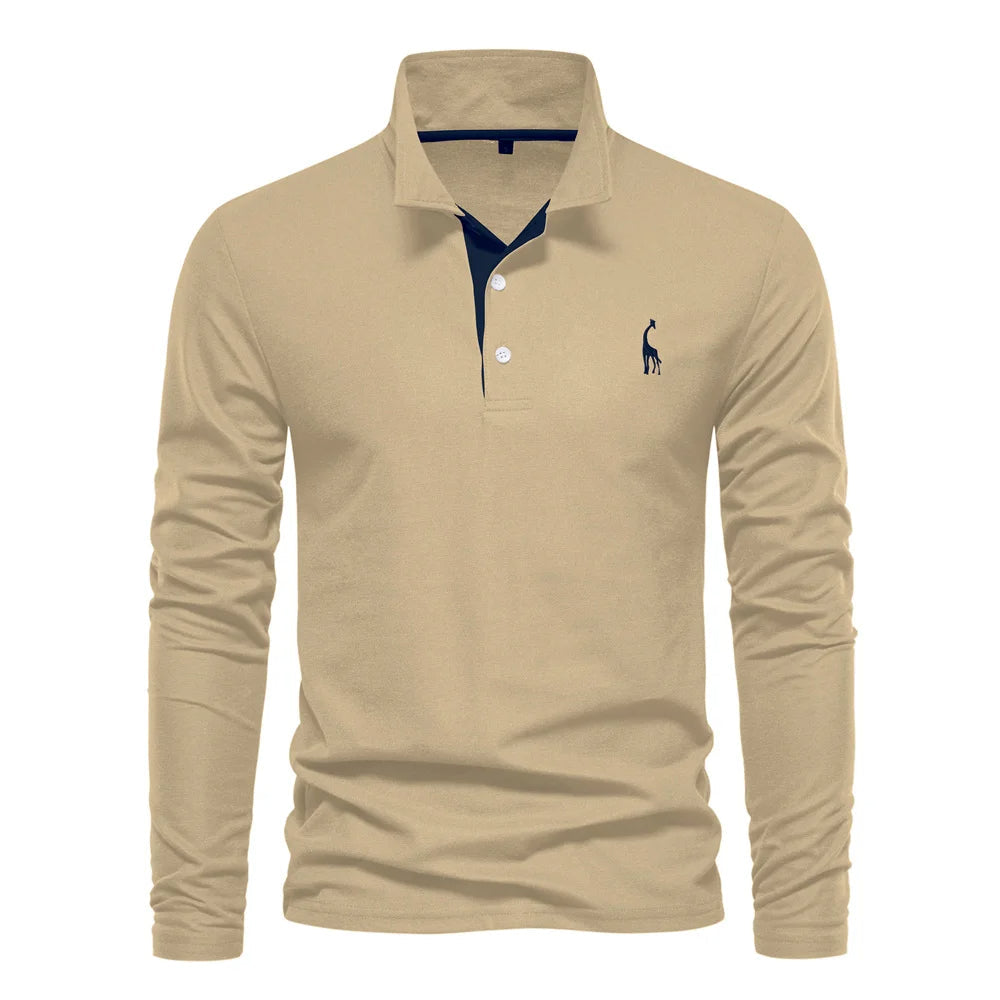 Eleganter Langarm-Polo mit Knopfdesign