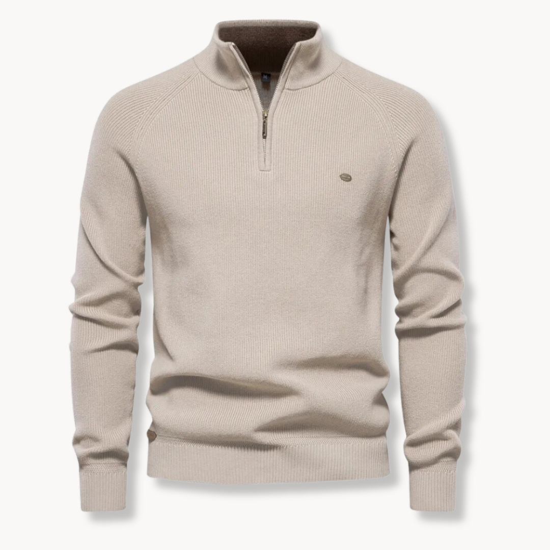 Eleganter Pullover mit Stehkragen und Zip