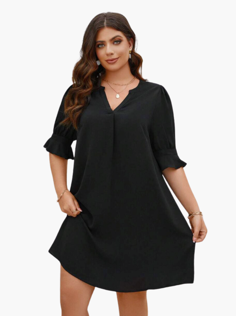 Isadee | Bequemes Kleid Mit V-Ausschnitt