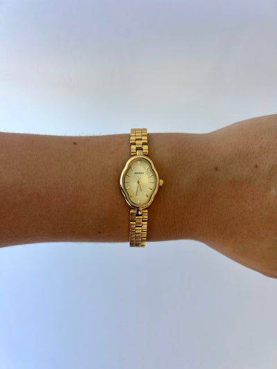 Ovale Floral Elegante Damen Armbanduhr