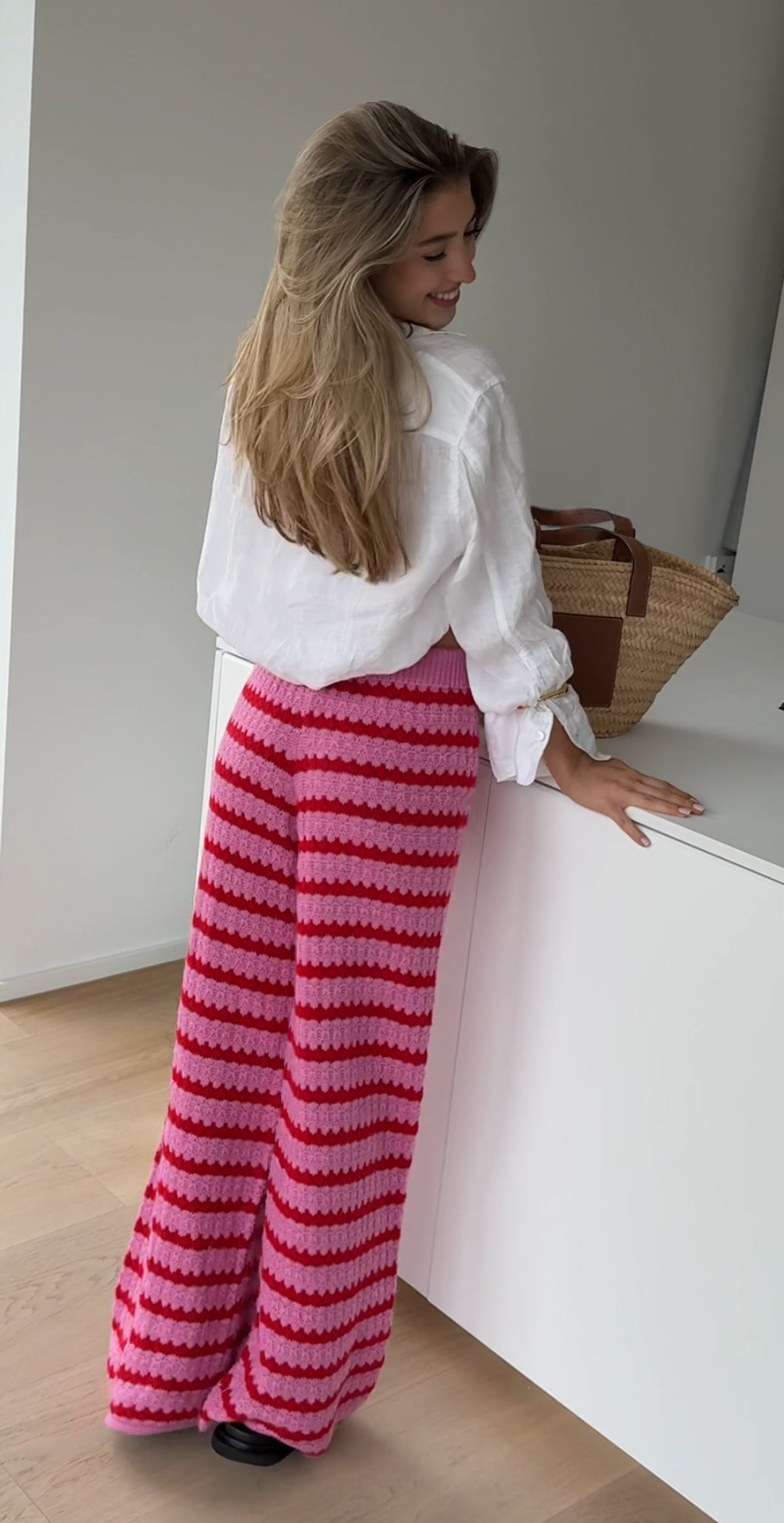 Strickhose "Soléa" Cherry – Handmade Vibes für deine Garderobe