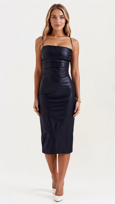 Camellia – Midikleid aus veganem Leder