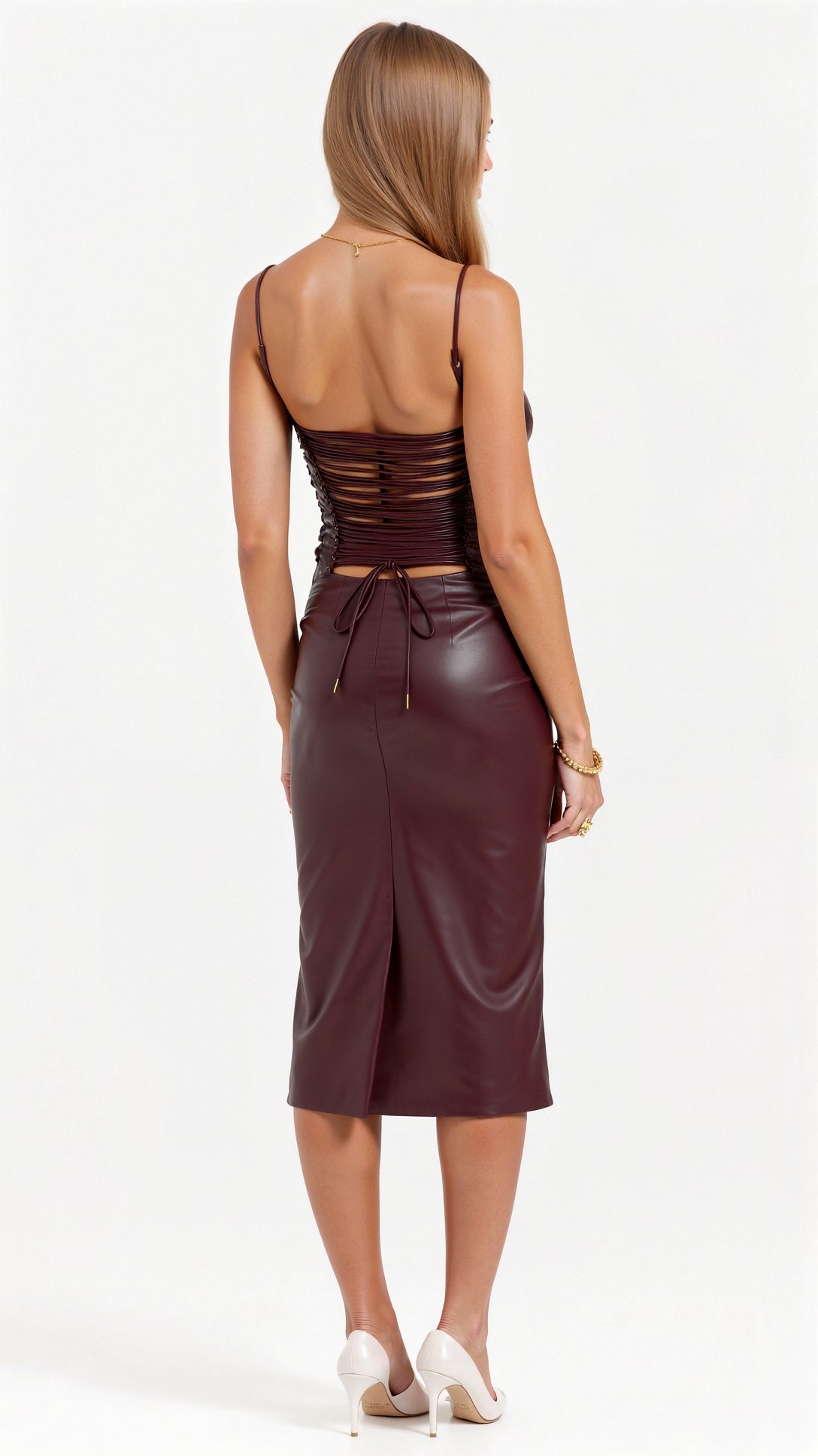 Camellia – Midikleid aus veganem Leder