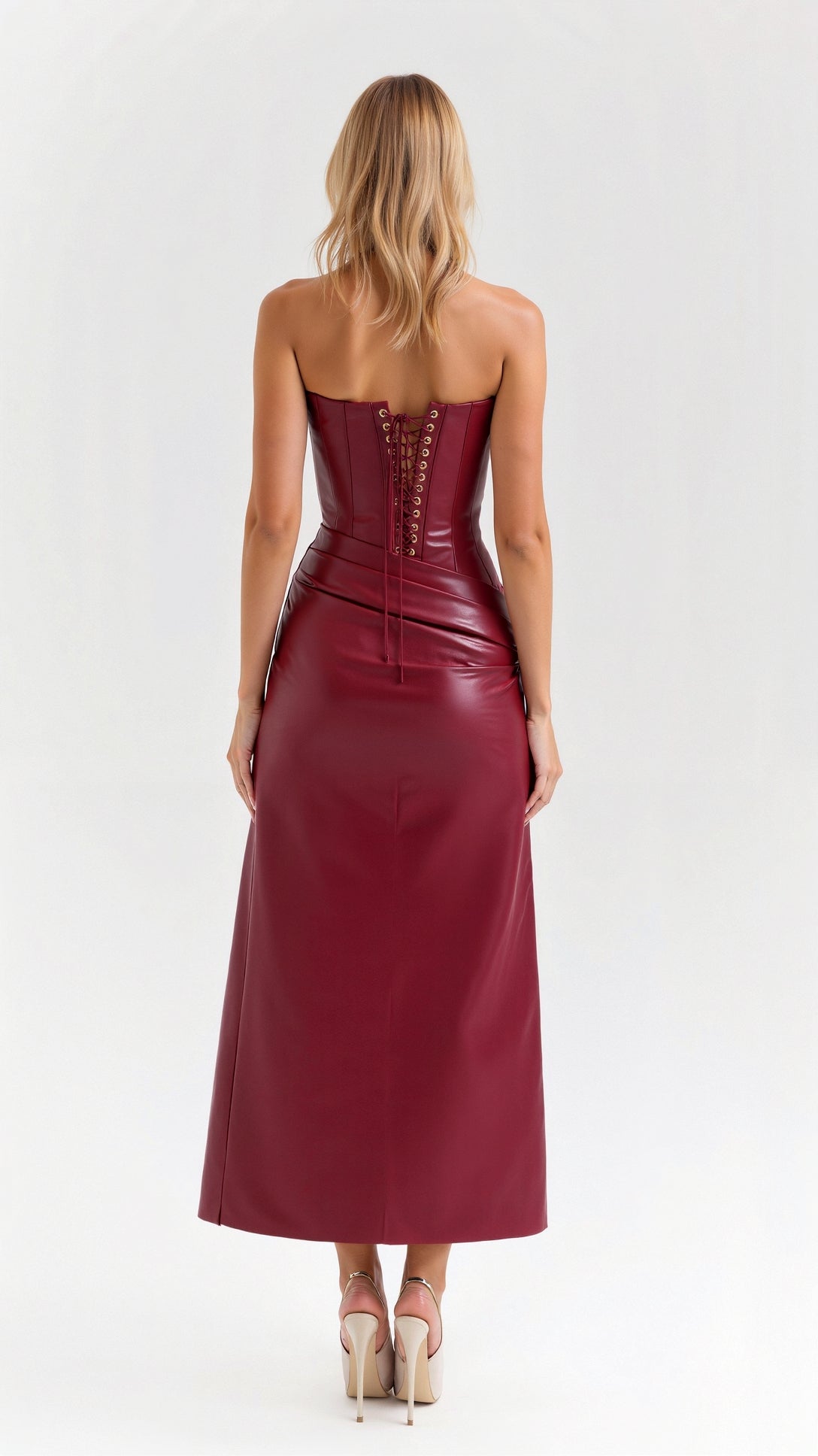 Elara Midikleid aus veganem Leder