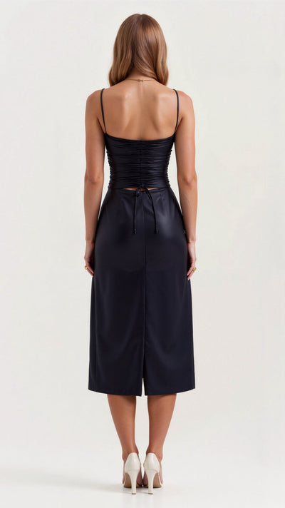 Camellia – Midikleid aus veganem Leder