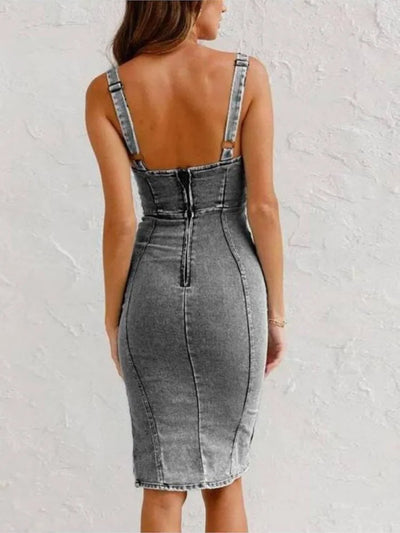 Gabi- Denim-Kleid mit verstellbaren Trägern