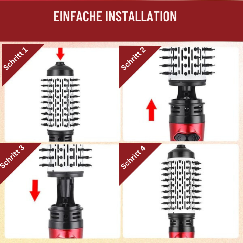 CurlFlow – 2-in-1-Heißluft Styler und Rotierender Haartrockner