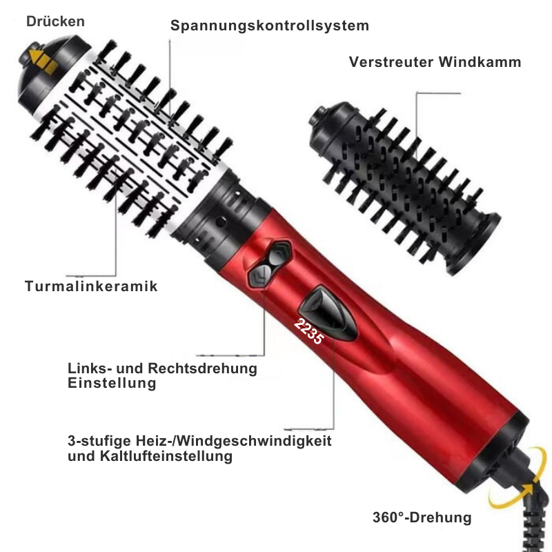 CurlFlow – 2-in-1-Heißluft Styler und Rotierender Haartrockner