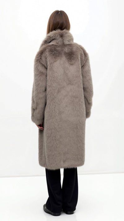 Lange Jacke aus Kunstpelz „Narcissa“