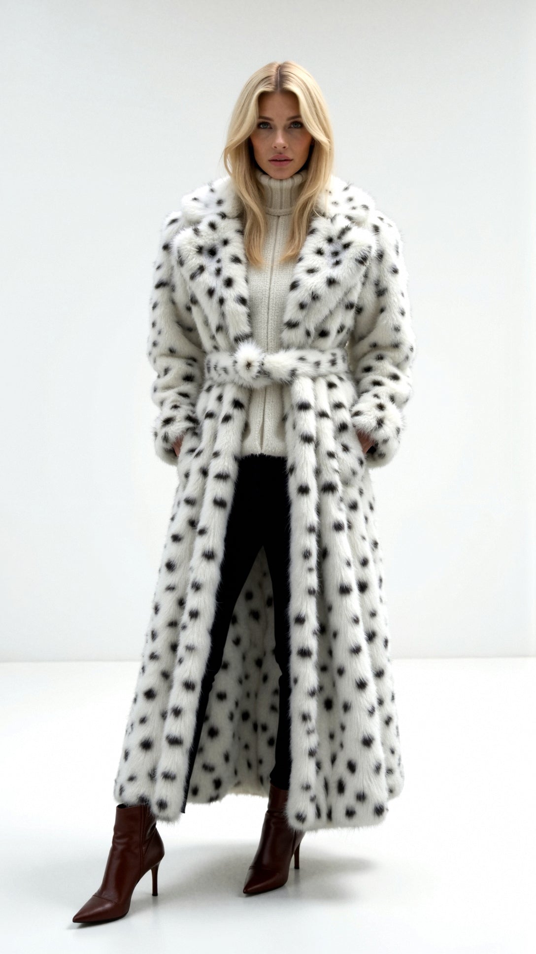 Morgana – Lange Kunstpelzjacke