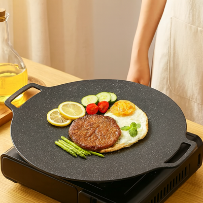 Grilvara | Runde Grillpfanne aus Eisen mit Antihaftbeschichtung