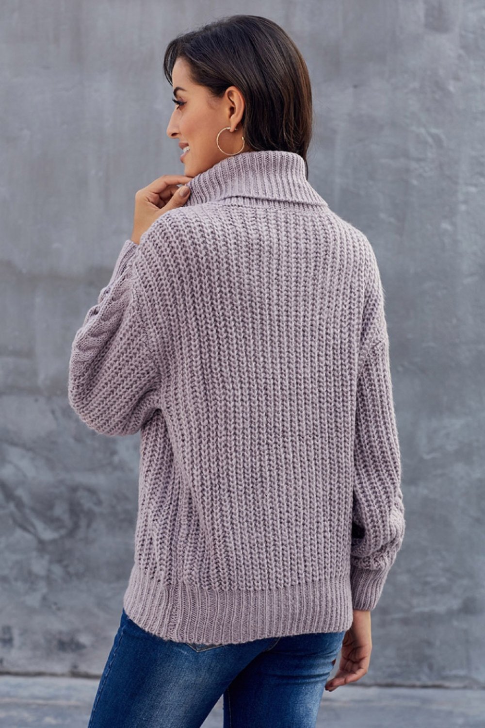 Laura | Grobes Zopfmuster pullover mit Rollkragen