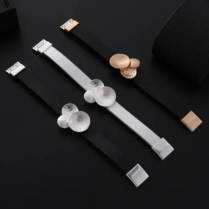 Modisches Damen Lederarmband Retro Magnetverschluss