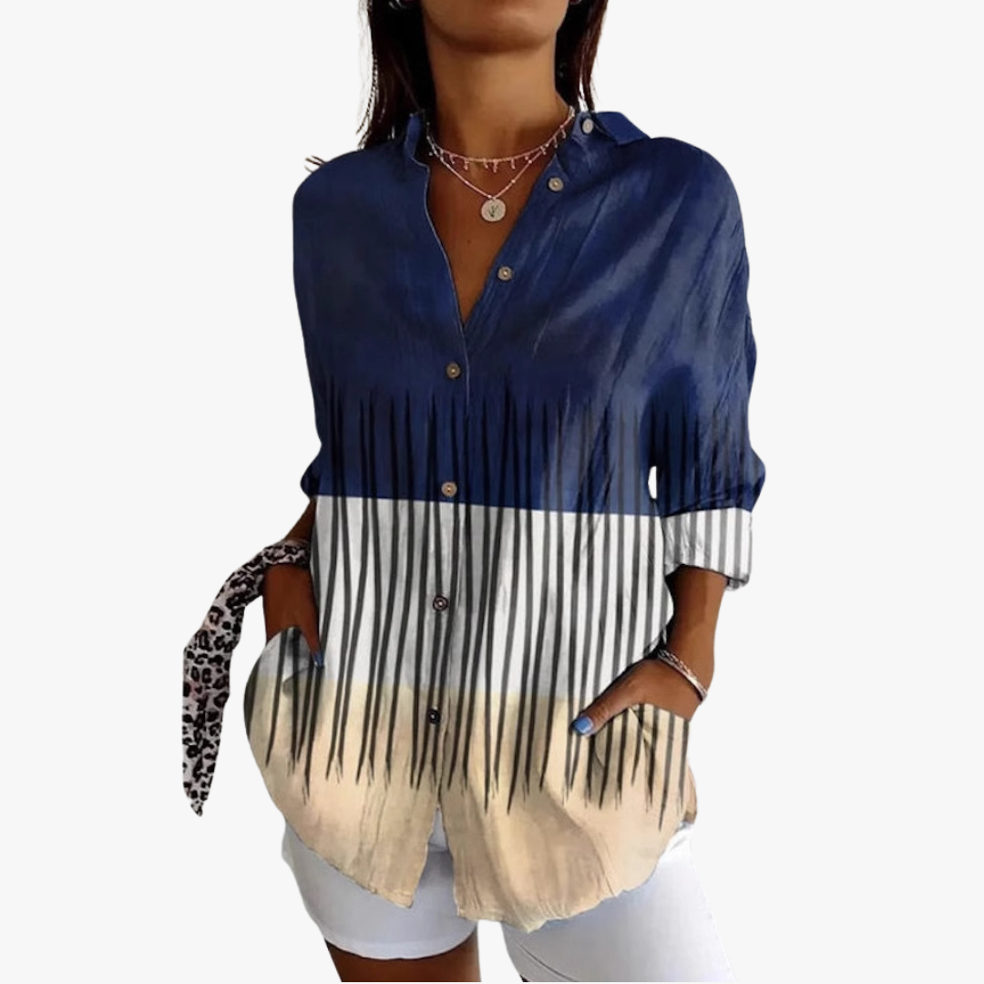 Bestickte Leinen Damen Bluse