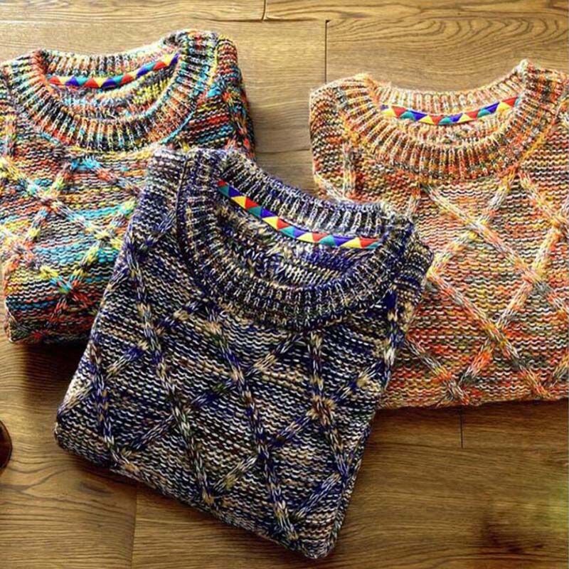 Pullover Herren Rundhals Bunt | Strick & Gemustert