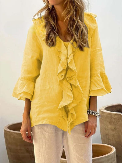 Kerstin | Stilvolles Rüschen Freizeitshirt