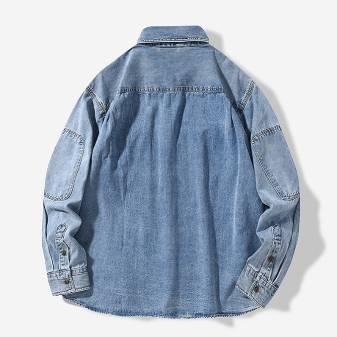 Herren Hemd Denim 100% Baumwolle Komfortabel Stilvoll