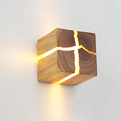 Rustikale Holz Wandleuchte – Moderne LED Wandlampe im Natur Design