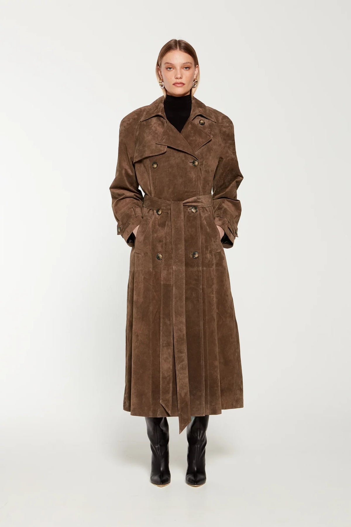 Ella | Wildleder Trenchcoat