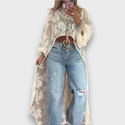 Maiva – Lange Bluse aus transparenter Spitze