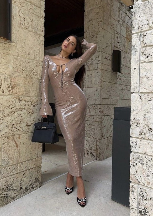 Olivia | Beiges Kleid