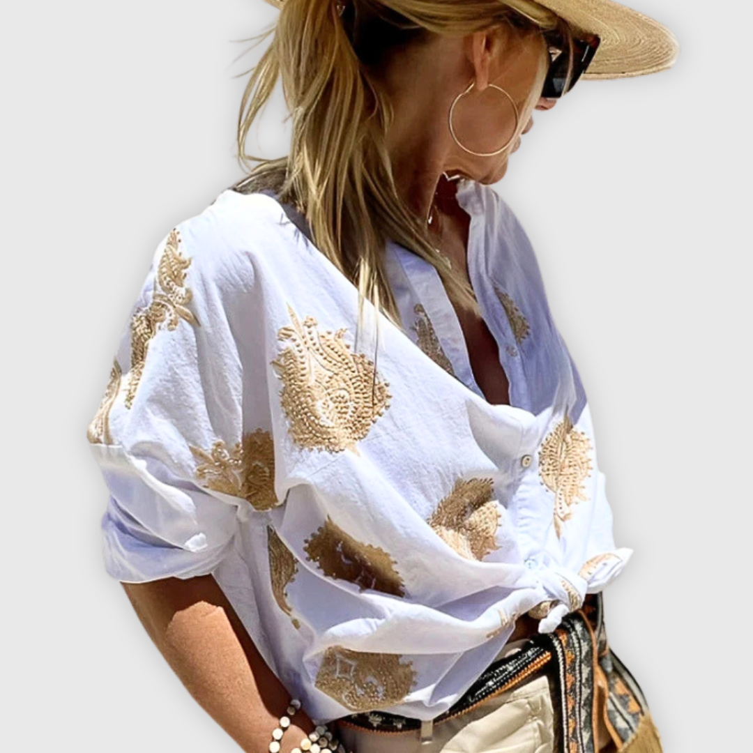 Leichte Elegante Damen Bluse Handgefertigt