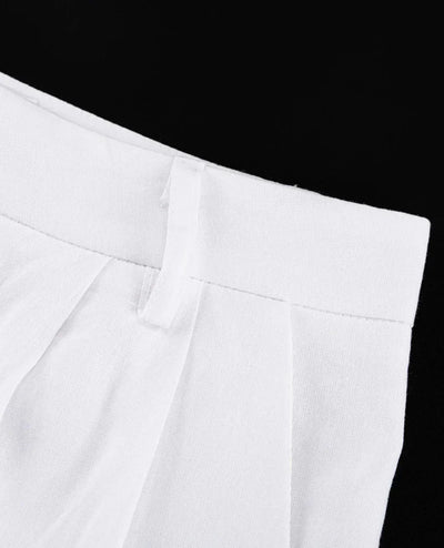 Elegantes Damen Zweiteiler Set Business Casual Ärmellos mit Weitem Bein