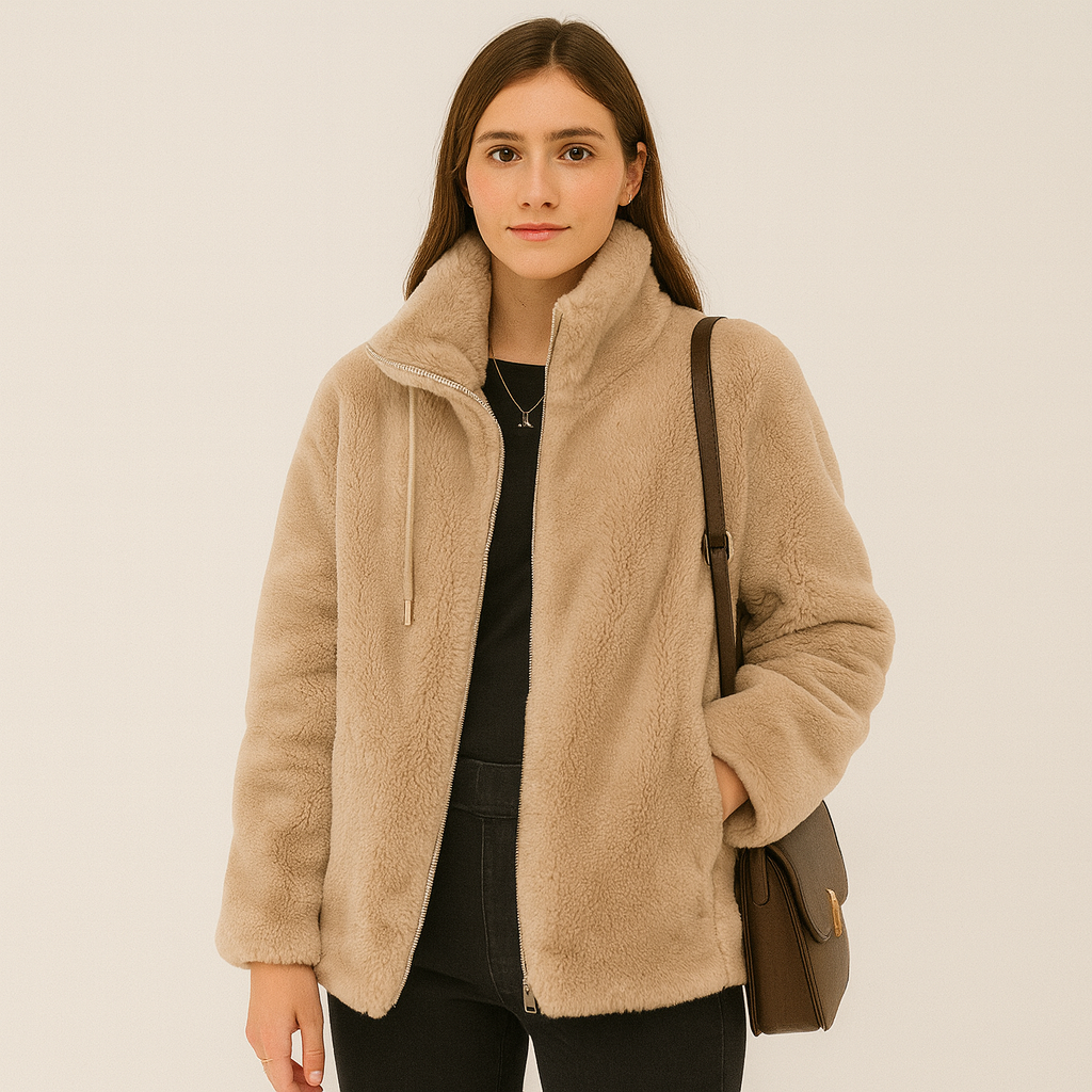 Jackie | Kuschelige, übergroße Teddy-Langjacke