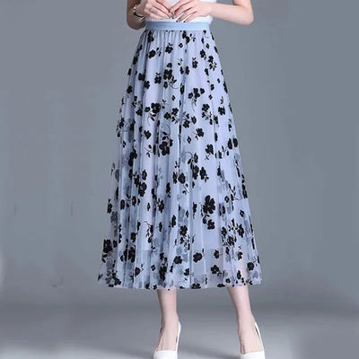 Saren - Eleganz trifft Leichtigkeit – Der Mesh Midi Rock für stilvolle Sommermomente