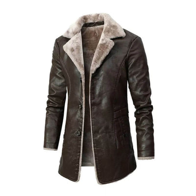 Kyler - Elegante Lederjacke mit Fleecefutter