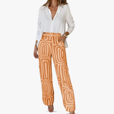 Elegantes Damen Hosenanzug Set aus Leinen