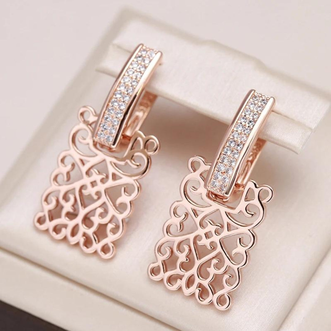 Rosegold Damen Ohrringe Zirkonia